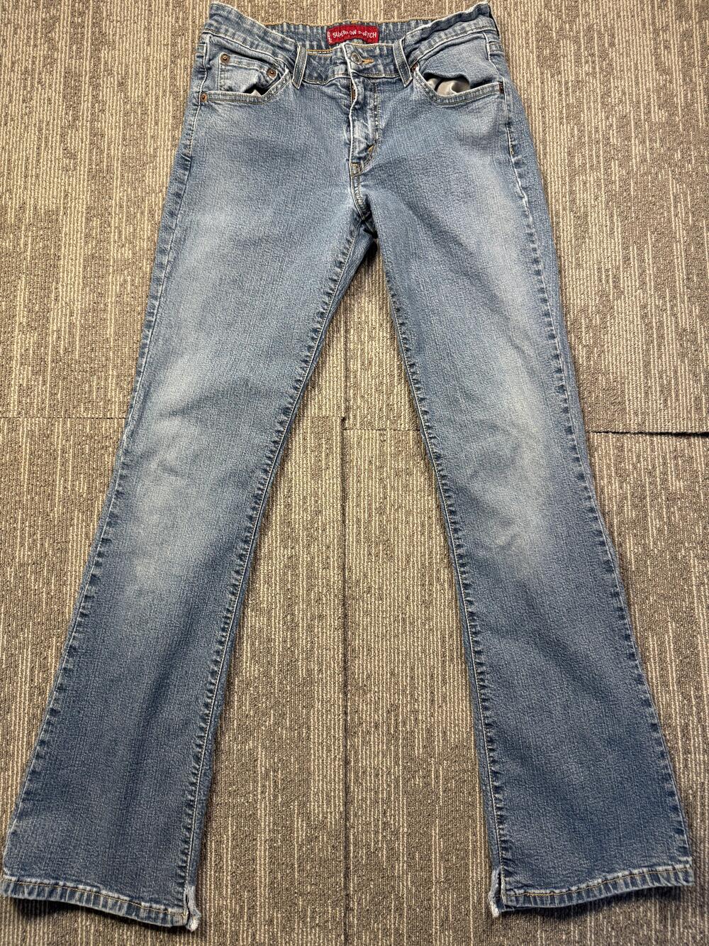 Levis Superlow Stretch Jeans Juniors 5 Blue Medium Wash Bootcut Low Rise Denim